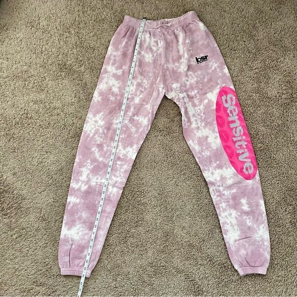 By Sami Ryan Pink & White Tie Dye Graphic Print Sensitive Sweatpants SZ S BNWOT - Picture 10 of 11